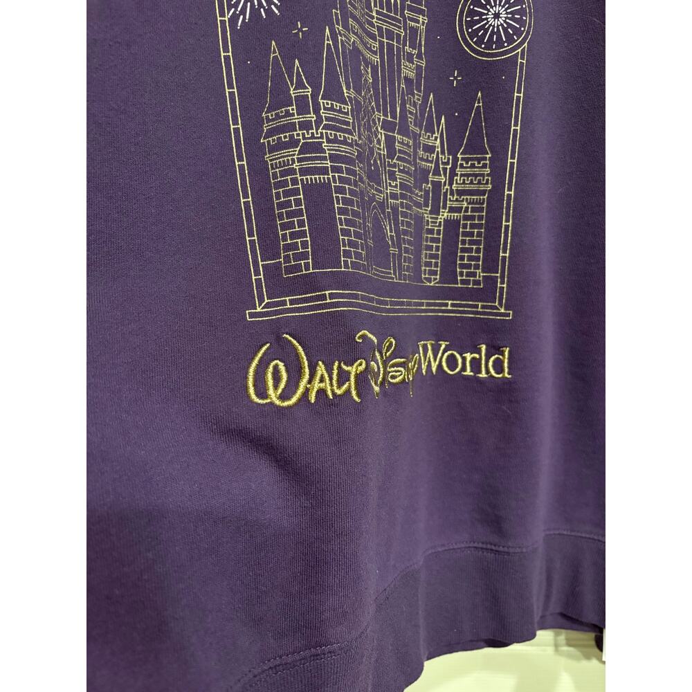 WALT DISNEY WORLD Purple Crew Neck Embroidered Sweatshirt Size XL Cotton - Picture 2 of 6